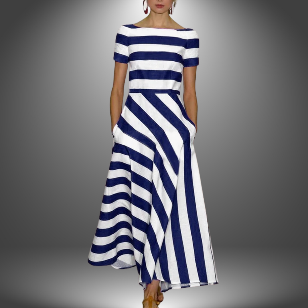Paige | Women's Striped Asymmetrical Maxi Summer Dress