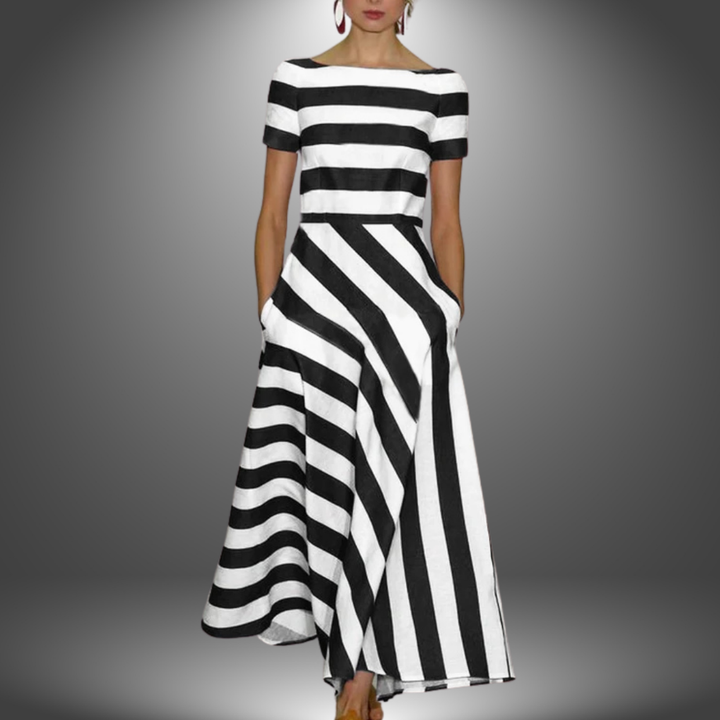 Paige | Women's Striped Asymmetrical Maxi Summer Dress