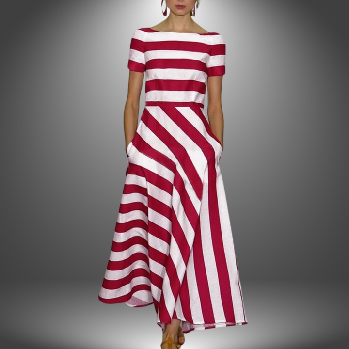 Paige | Women's Striped Asymmetrical Maxi Summer Dress
