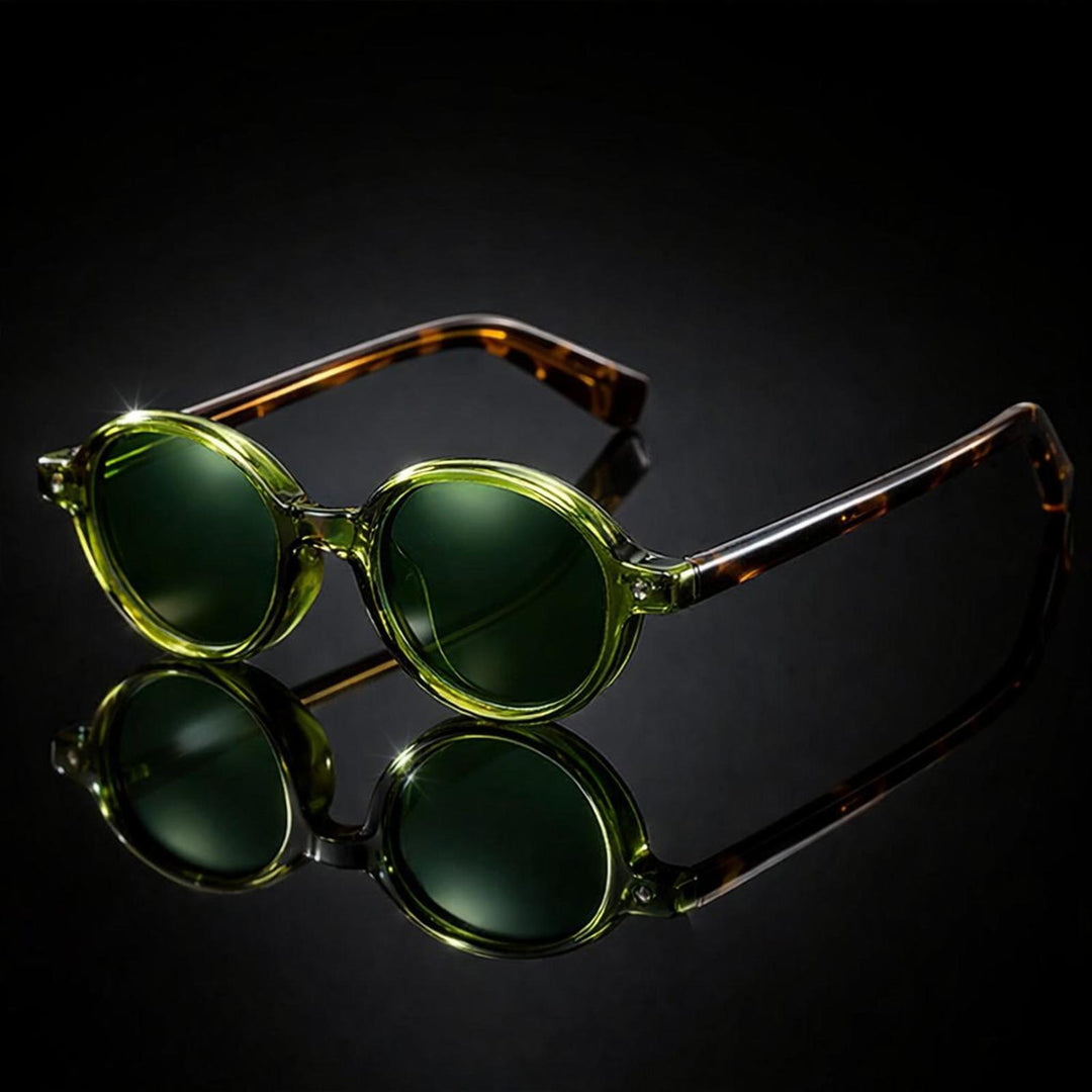 Penelope | Sunglasses Oval Acetate Polarized TR90 Arms Green Lenses