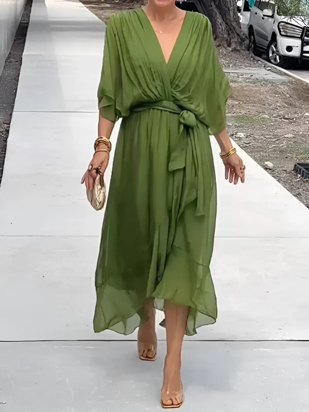 Penelope | Women's Summer Wrap Midi Evening Party Dress