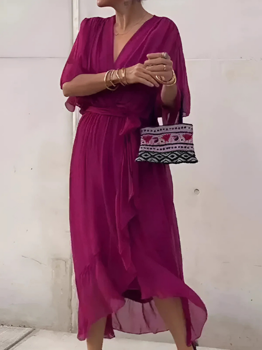 Penelope | Women's Summer Wrap Midi Evening Party Dress