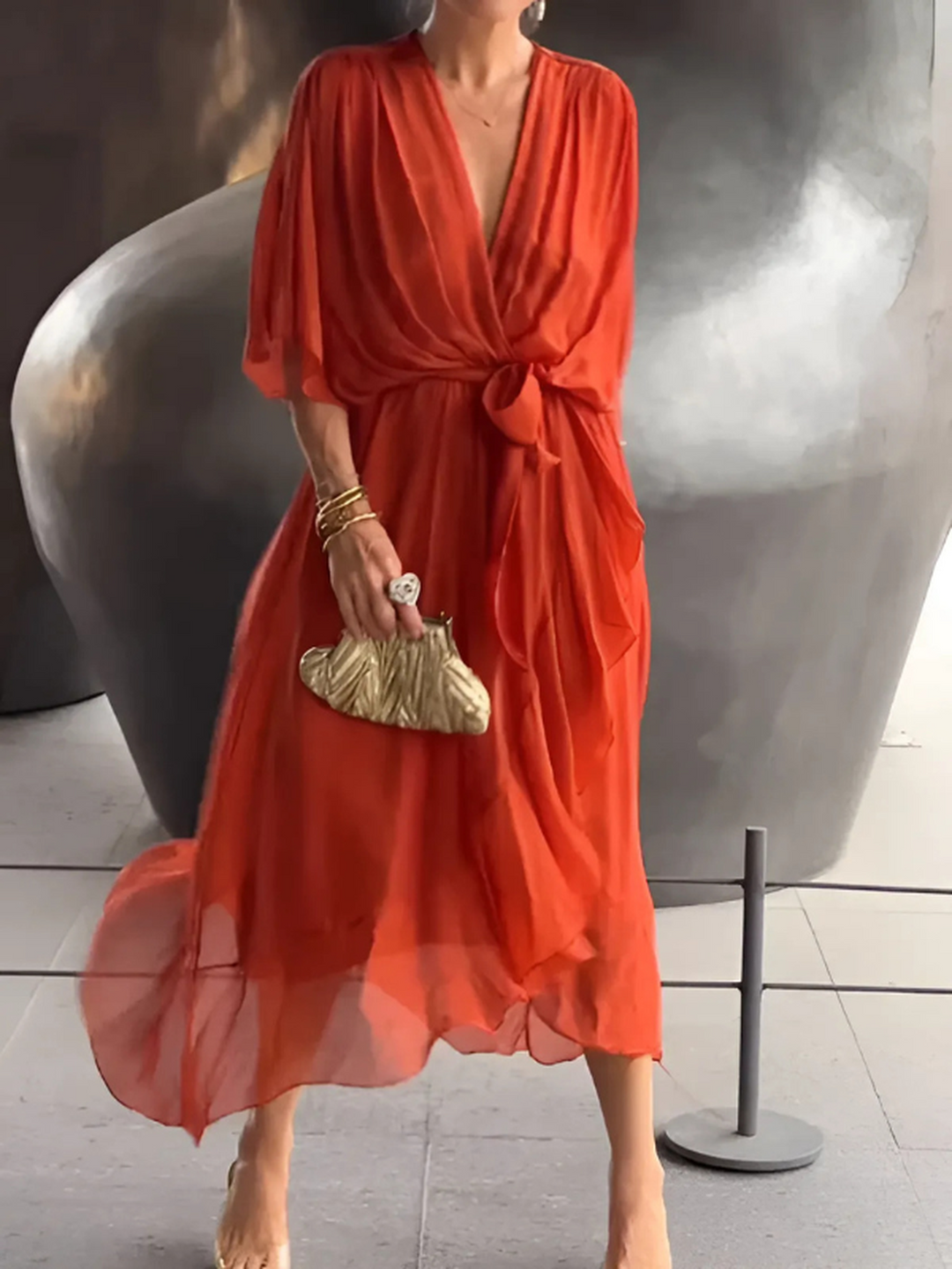 Penelope | Women's Summer Wrap Midi Evening Party Dress