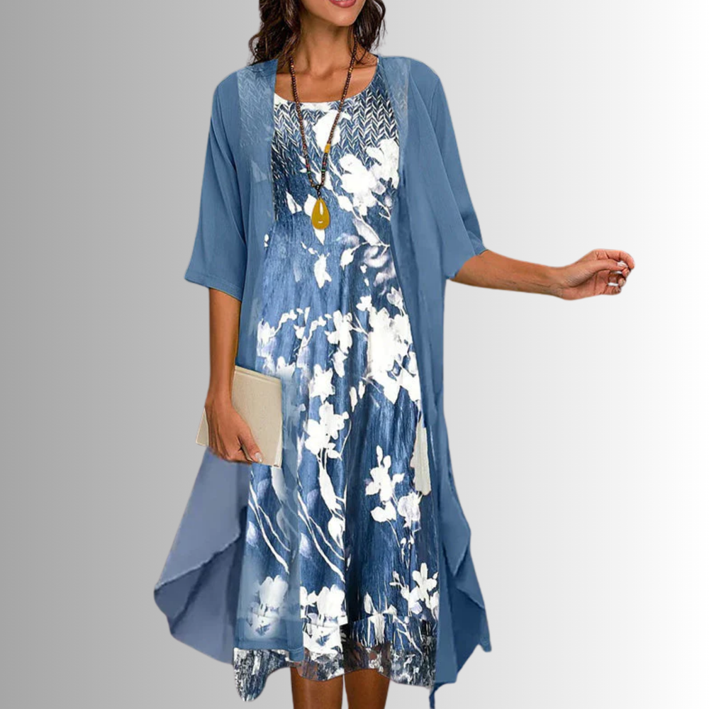 Peyton | Women's Summer Two Piece Midi Floral Dress