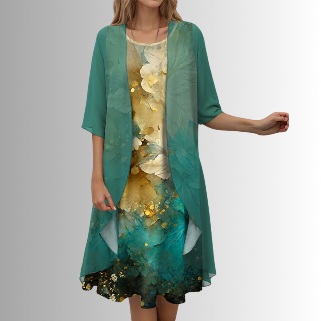 Peyton | Women's Summer Two Piece Midi Floral Dress