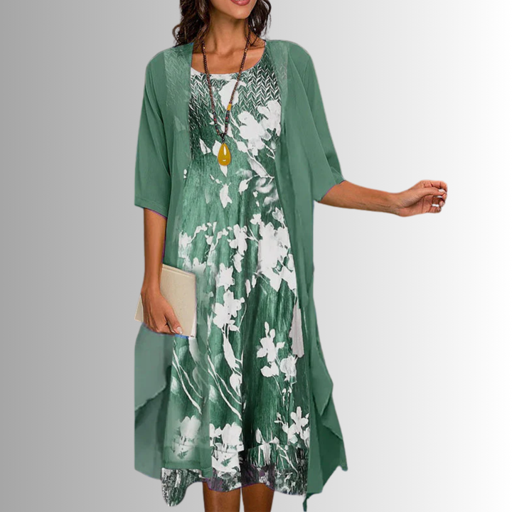 Peyton | Women's Summer Two Piece Midi Floral Dress