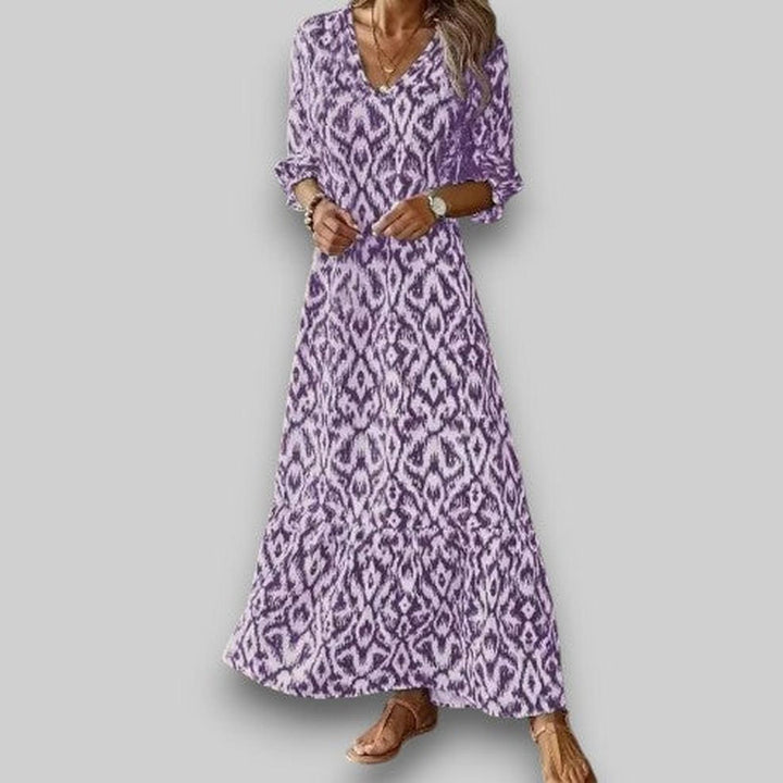 Quinta | V-Neck Summer Dress with Short Sleeves