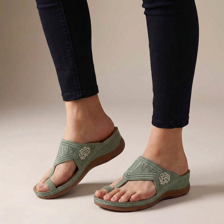 Rachel | Women Orthopedic Floral Strap Slip On Sandals