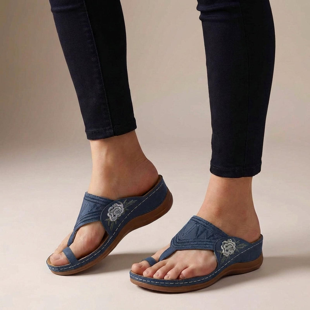 Rachel | Women Orthopedic Floral Strap Slip On Sandals