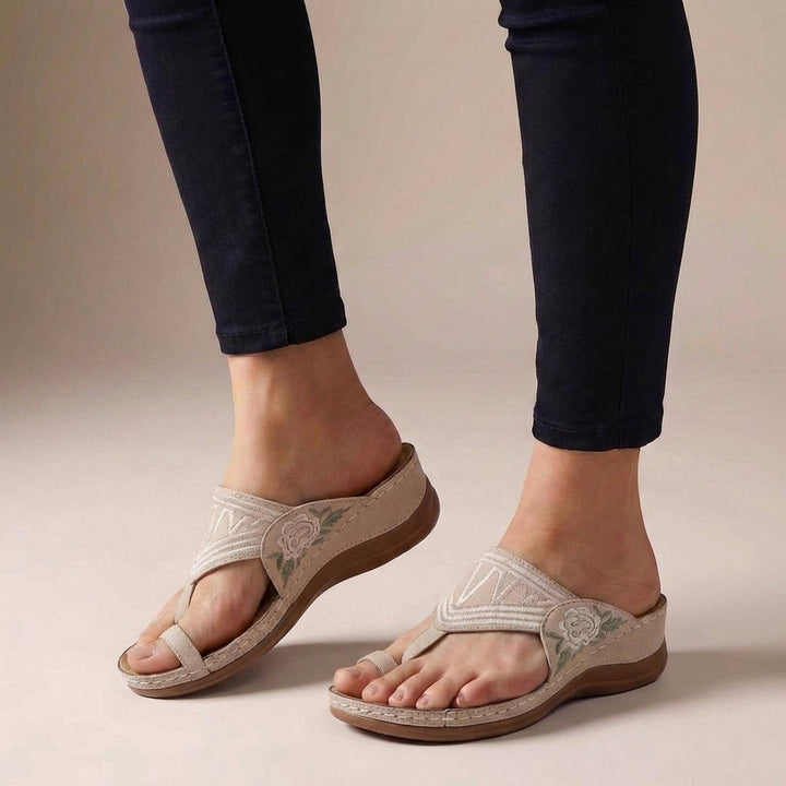 Rachel | Women Orthopedic Floral Strap Slip On Sandals