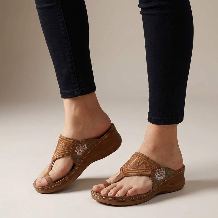 Rachel | Women Orthopedic Floral Strap Slip On Sandals