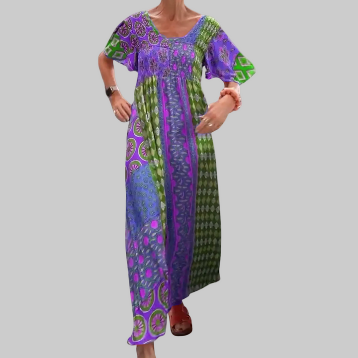Rachel | Women's Bohemian Patchwork Maxi Dress