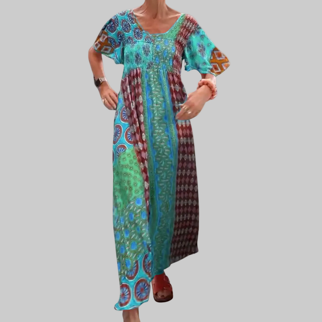 Rachel | Women's Bohemian Patchwork Maxi Dress