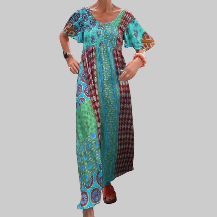 Rachel | Women's Bohemian Patchwork Maxi Dress