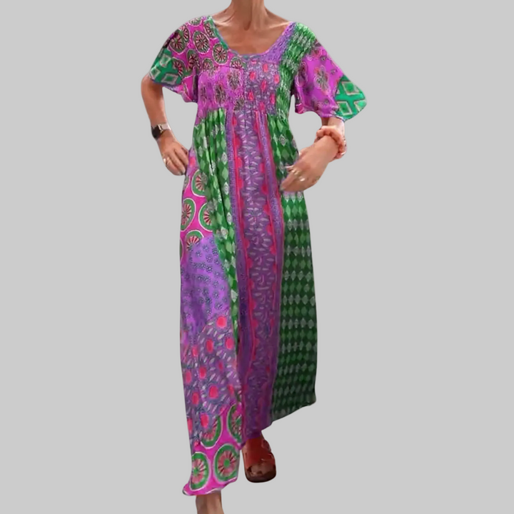 Rachel | Women's Bohemian Patchwork Maxi Dress