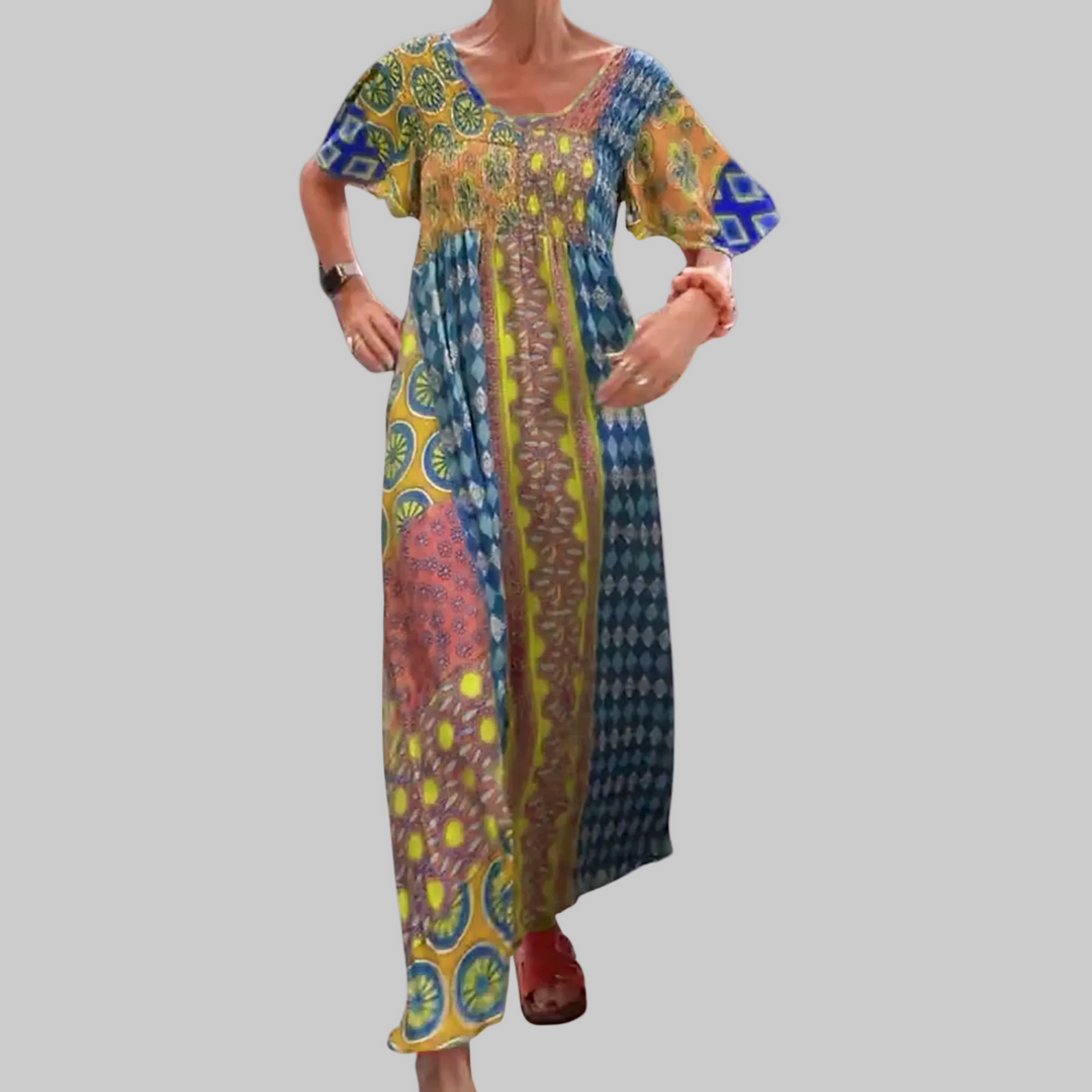 Rachel | Women's Bohemian Patchwork Maxi Dress