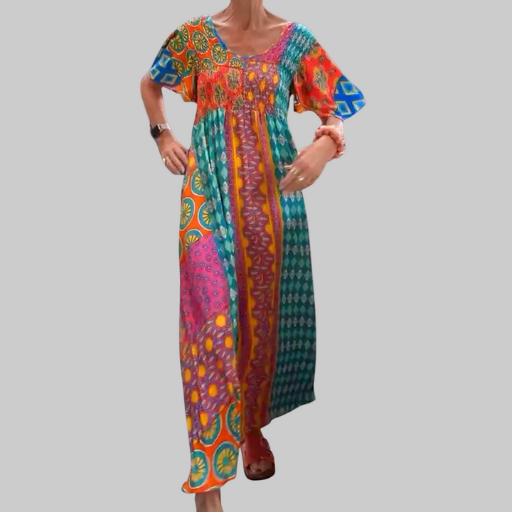 Rachel | Women's Bohemian Patchwork Maxi Dress