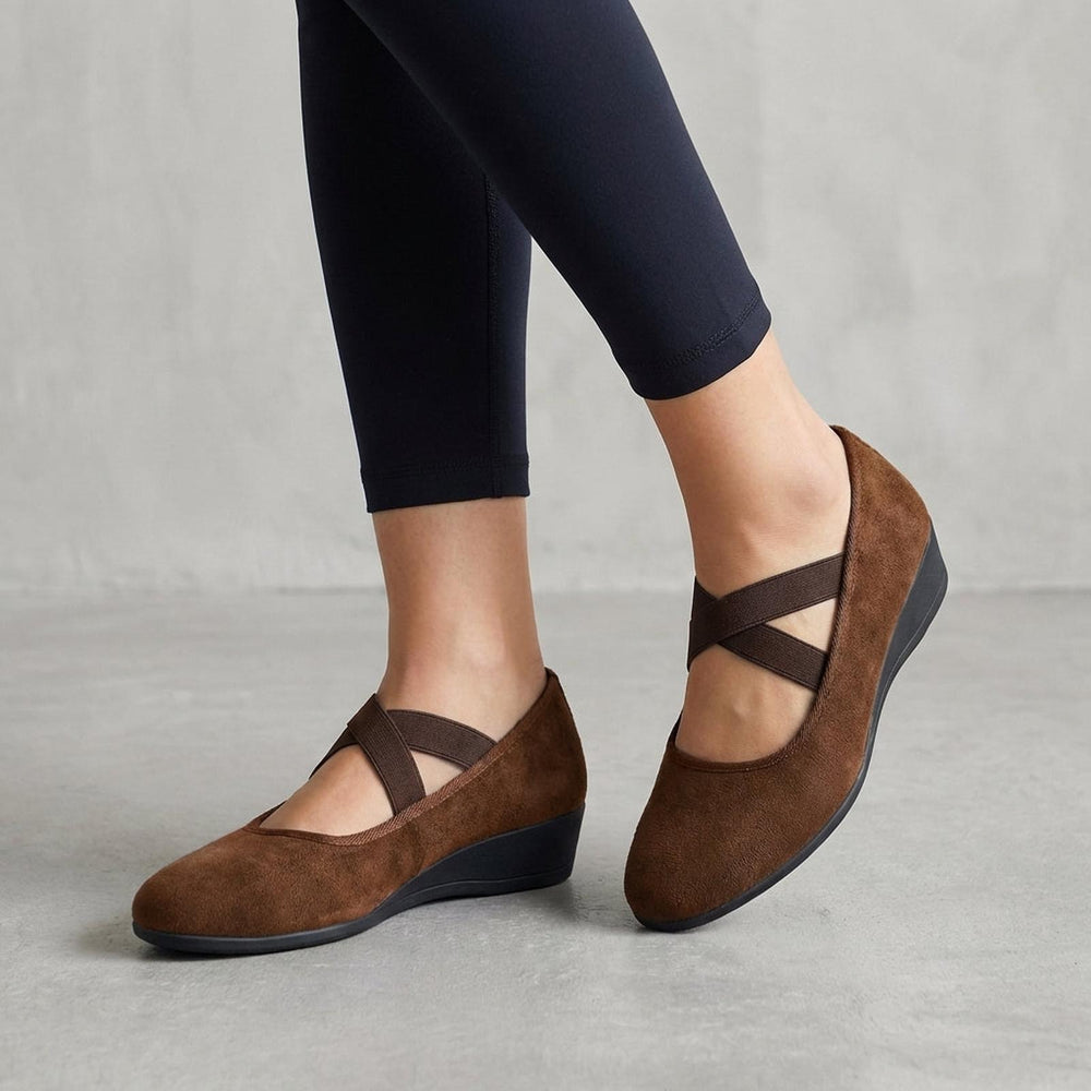 Rebecca | Women Orthopedic Cross Strap Wedge Shoes