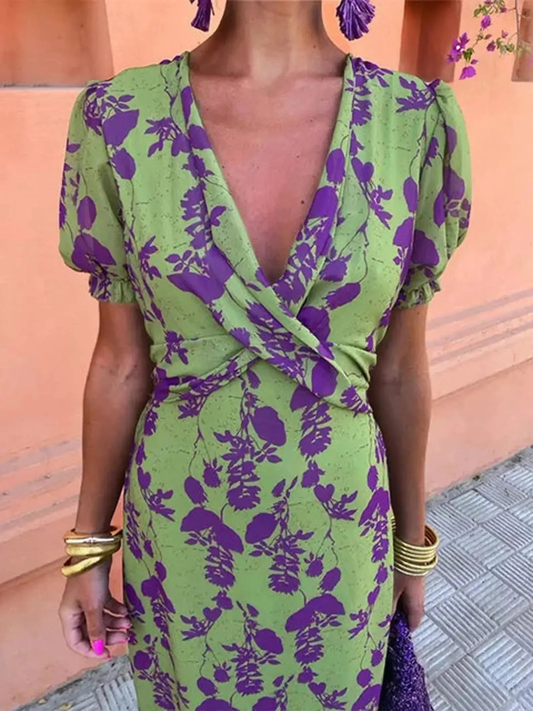 Rebecca | Women's Summer Floral Wrap Mini Dress