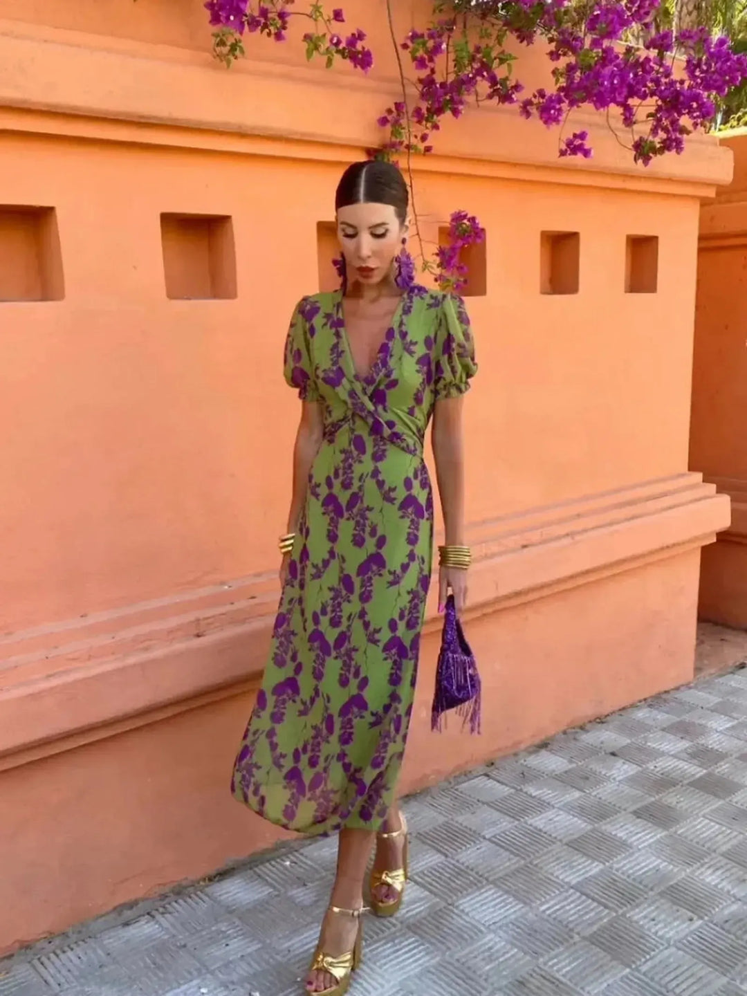Rebecca | Women's Summer Floral Wrap Mini Dress