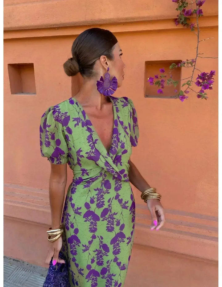 Rebecca | Women's Summer Floral Wrap Mini Dress