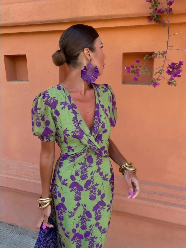 Rebecca | Women's Summer Floral Wrap Mini Dress