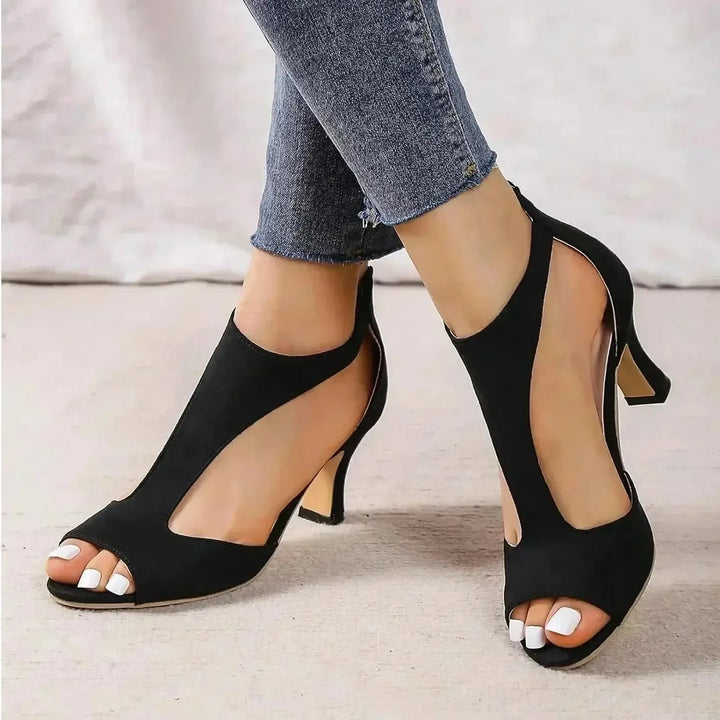 Riley | Women's Elegant Cutout Heel Espadrilles Sandals