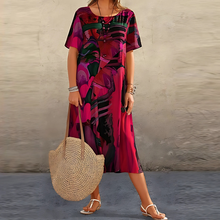 Riley | Women's Summer Printed Midi Loose Casual Dress