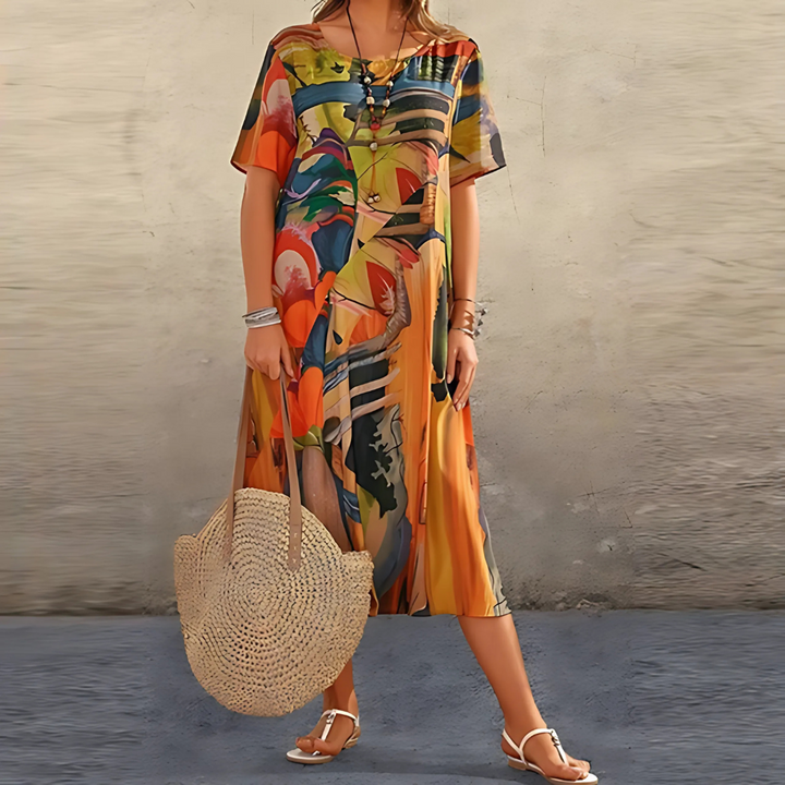 Riley | Women's Summer Printed Midi Loose Casual Dress