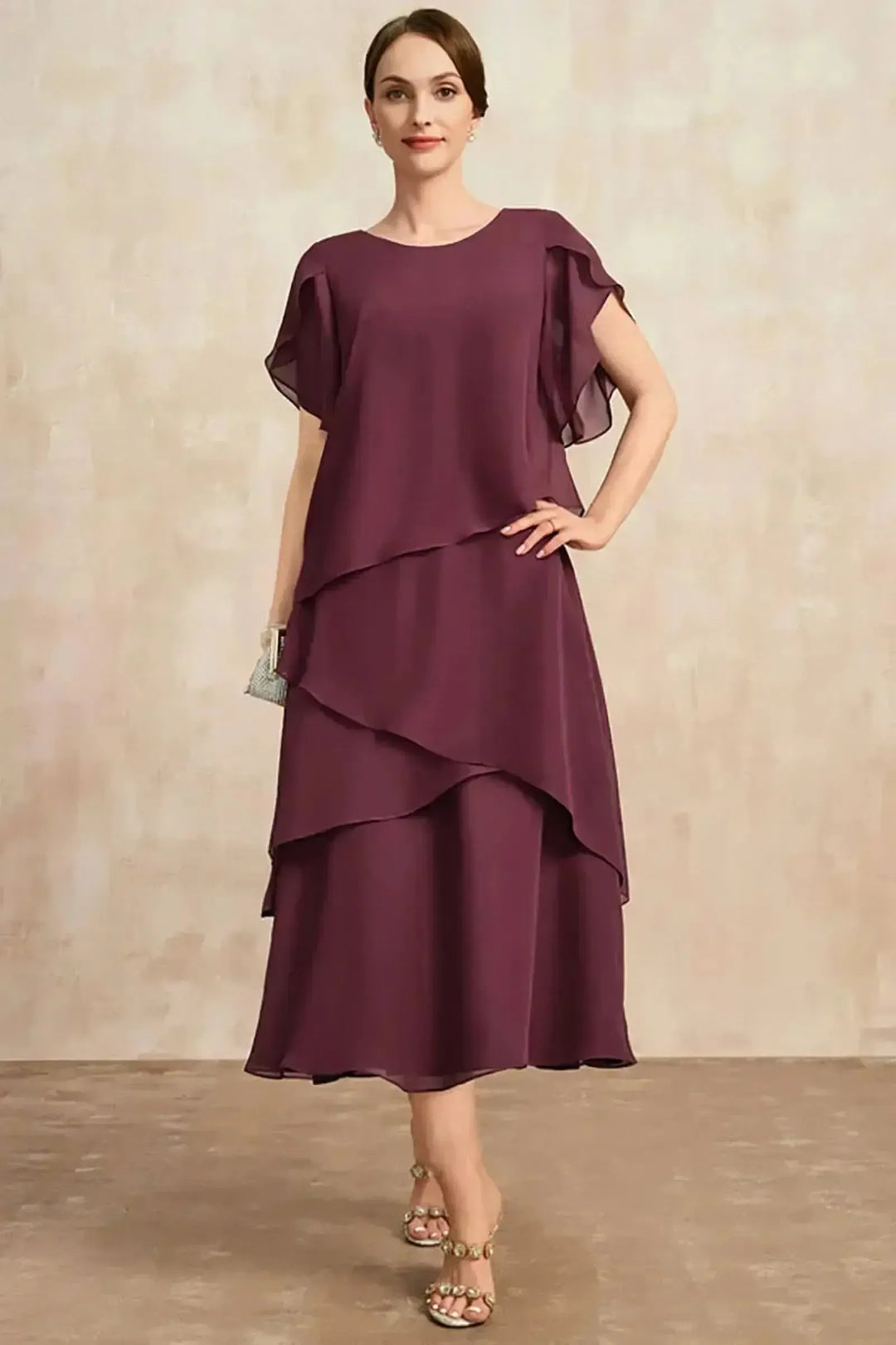 Rose | Women's Summer Layered Midi Elegant Occasion Dress