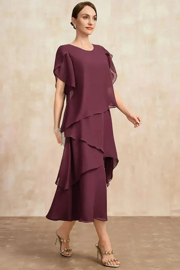 Rose | Women's Summer Layered Midi Elegant Occasion Dress