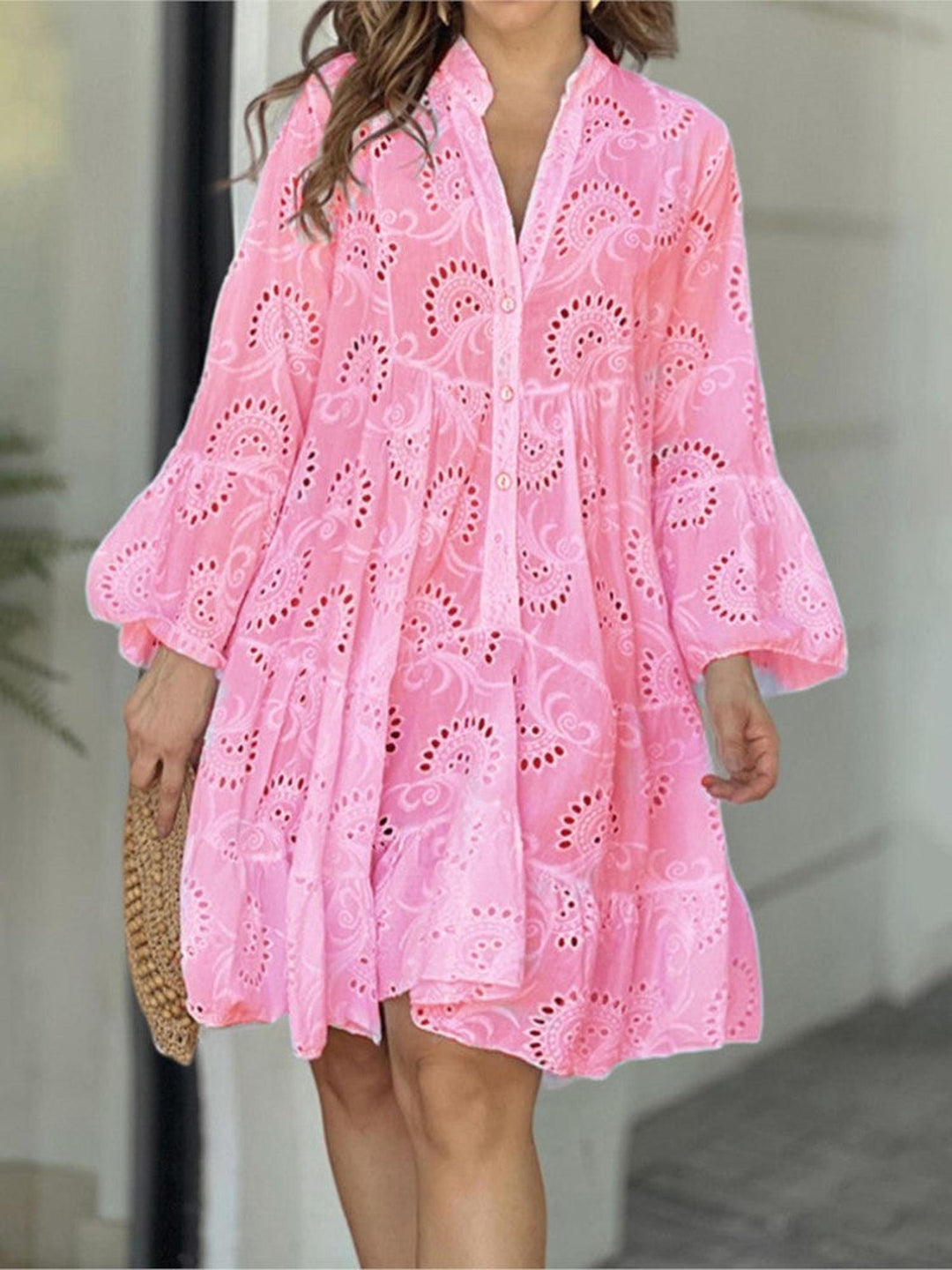 Ruby | Women's Eyelet Ruffle Mini Dress