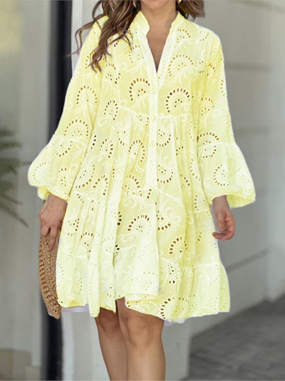 Ruby | Women's Eyelet Ruffle Mini Dress