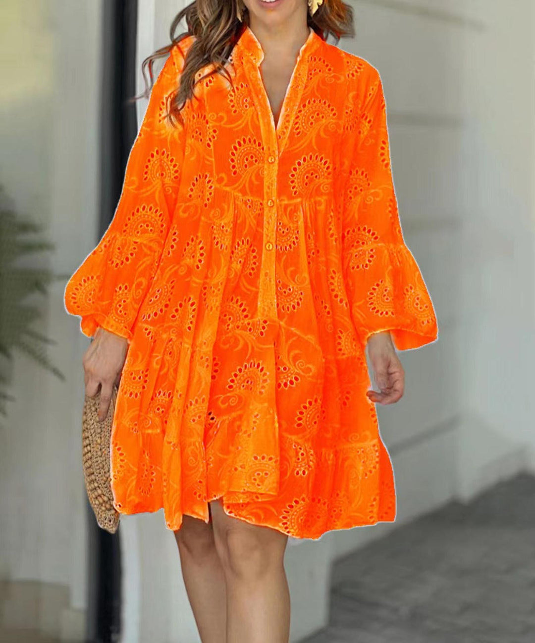 Ruby | Women's Eyelet Ruffle Mini Dress