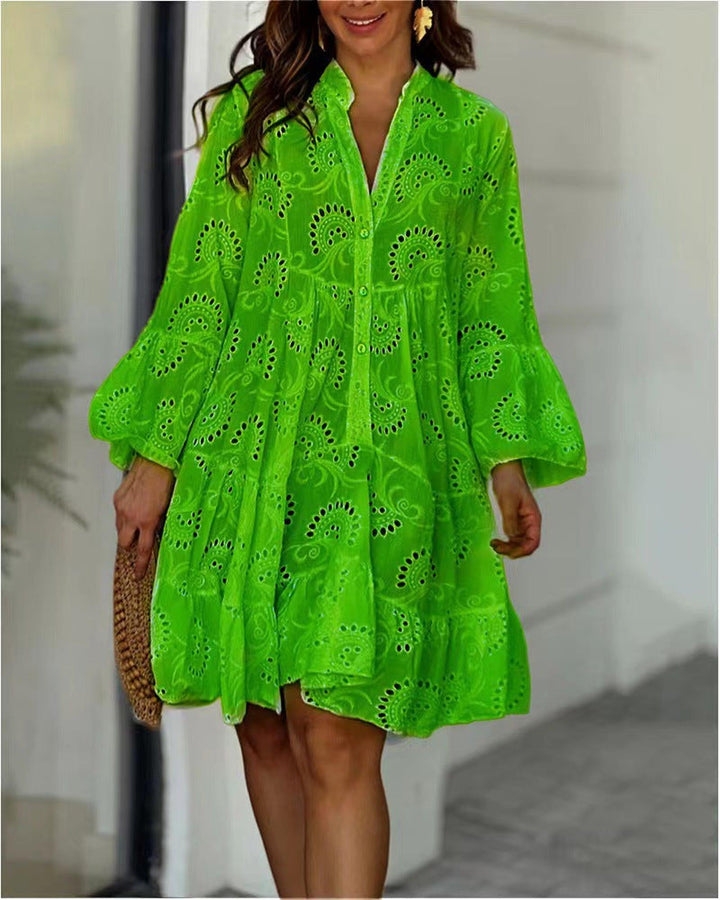 Ruby | Women's Eyelet Ruffle Mini Dress