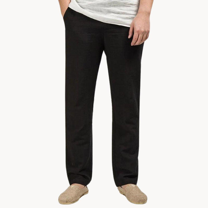 Ryan | Men's Linen Pants Straight Leg Elastic Waist Casual