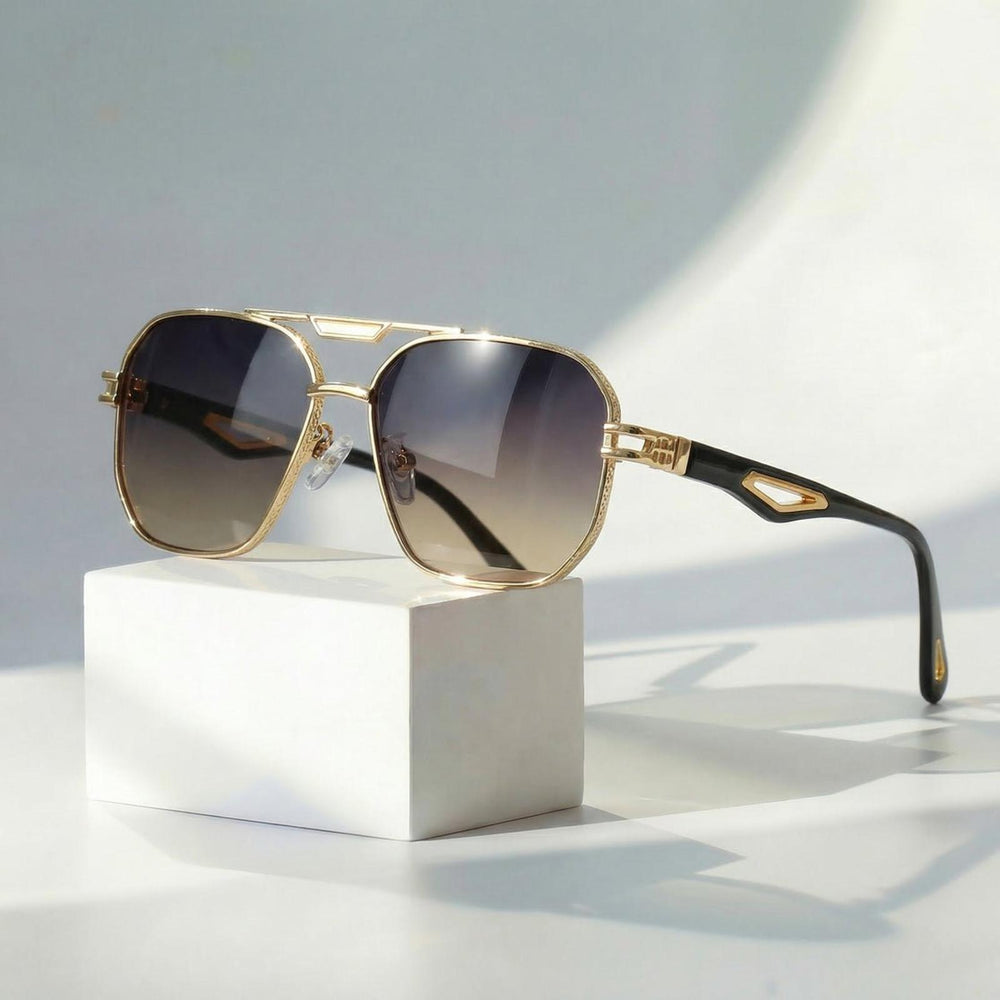 Ryan | Sunglasses Aviator Gold Frame Gradient UV400 Protection
