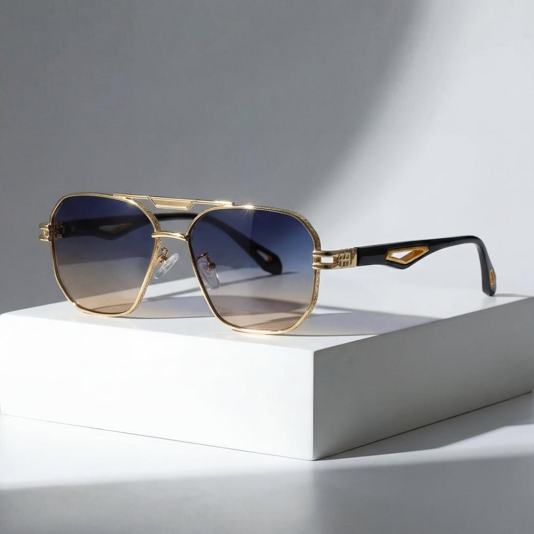 Ryan | Sunglasses Aviator Gold Frame Gradient UV400 Protection