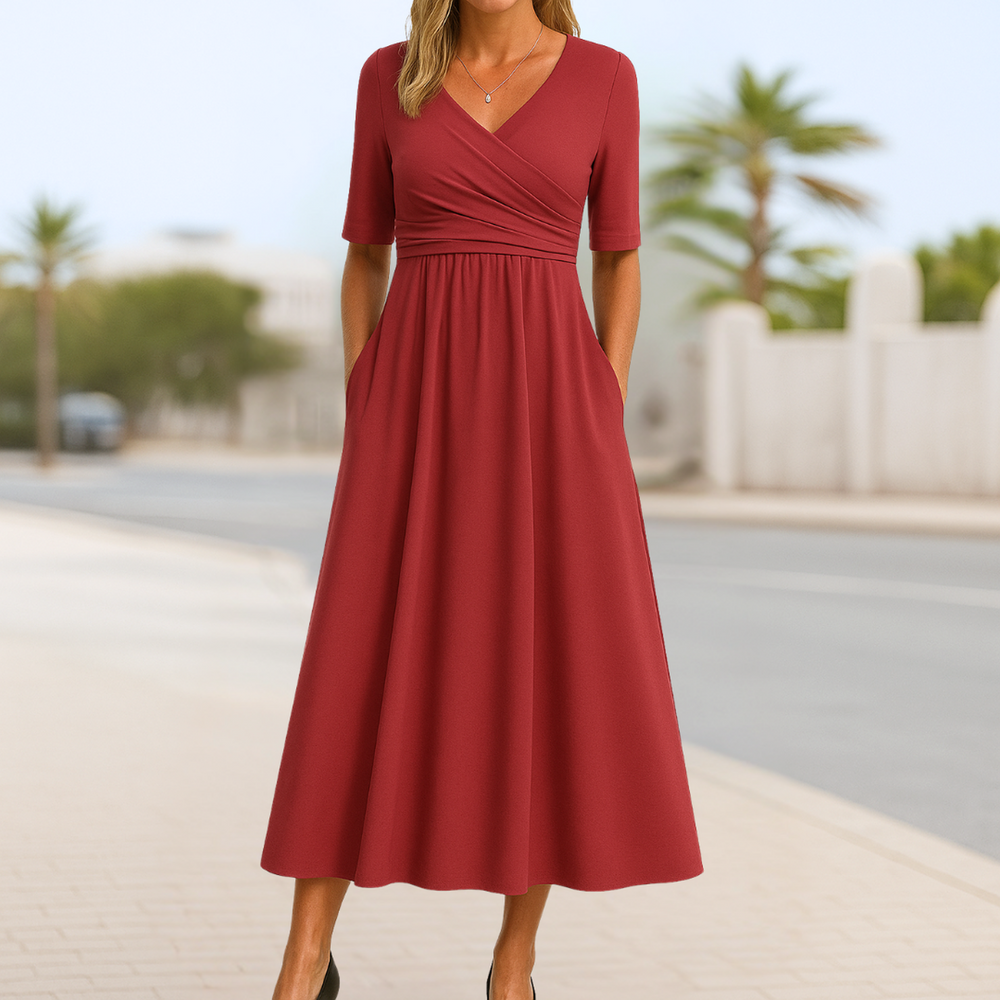 Samantha | Women's Elegant Wrap Midi Summer Dress
