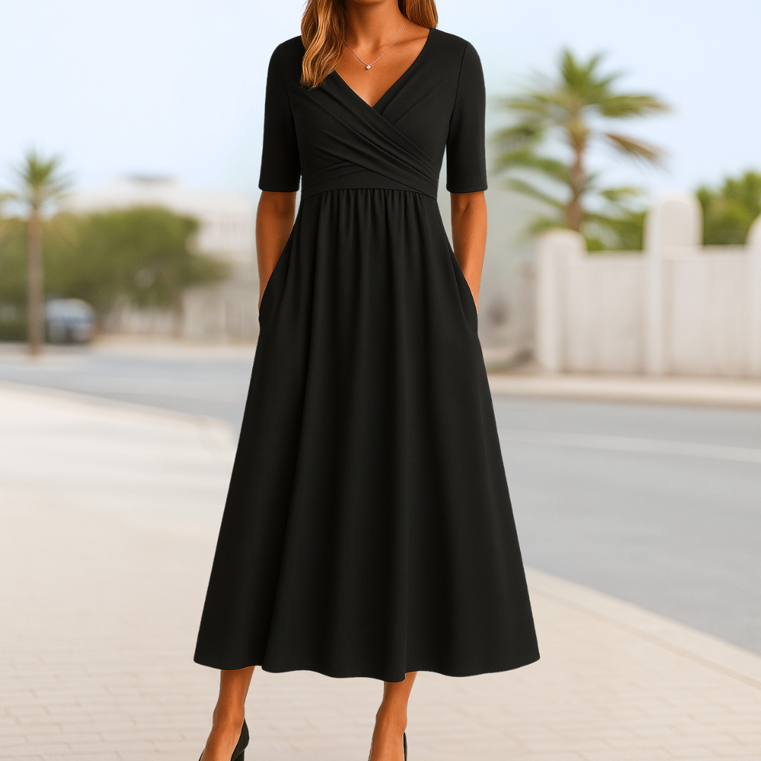 Samantha | Women's Elegant Wrap Midi Summer Dress