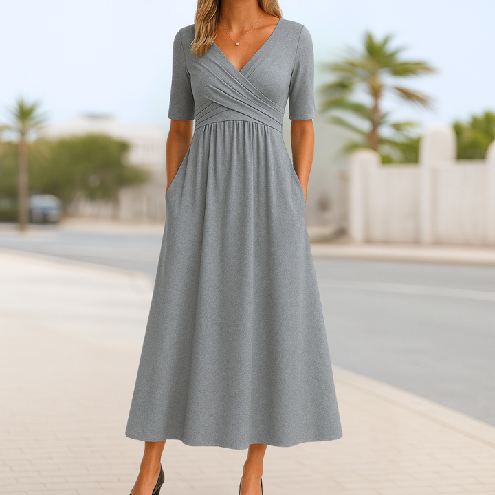 Samantha | Women's Elegant Wrap Midi Summer Dress