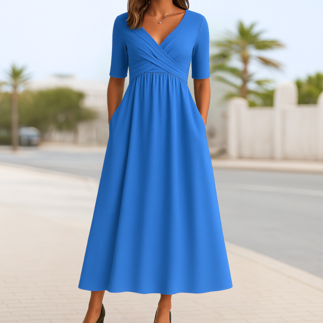 Samantha | Women's Elegant Wrap Midi Summer Dress