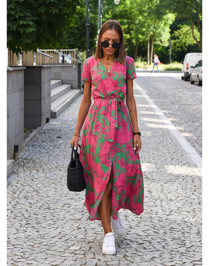 Samantha | Women's Summer Polka Dot Wrap Midi Dress