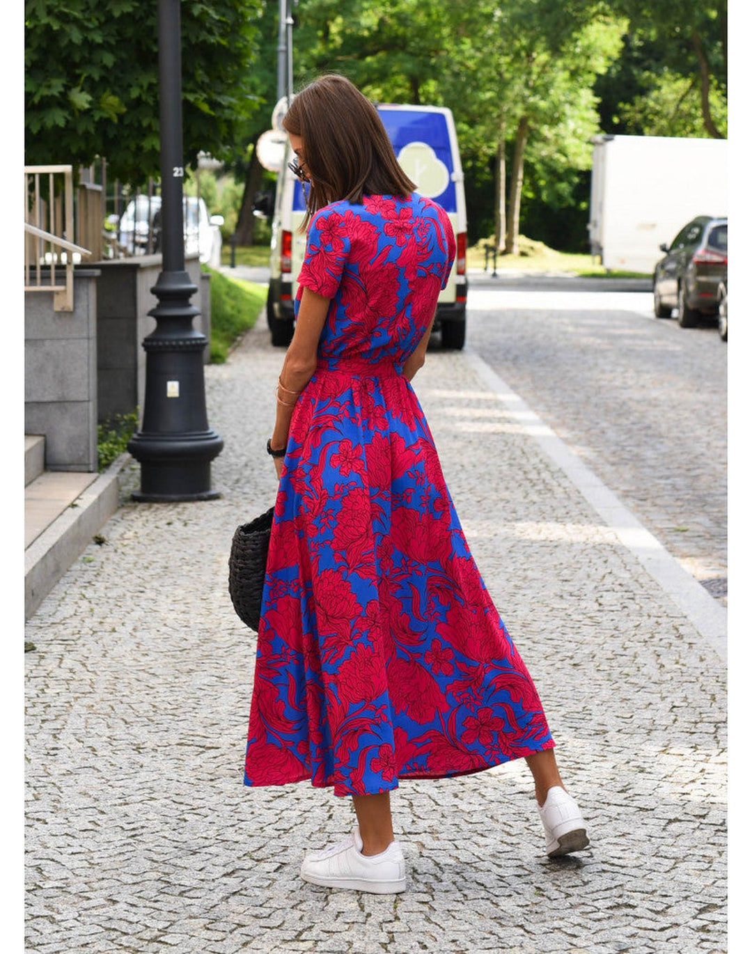 Samantha | Women's Summer Polka Dot Wrap Midi Dress