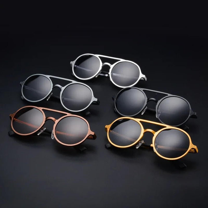 Samuel | Sunglasses Round Aviator Aluminum Frame Polarized UV Protection