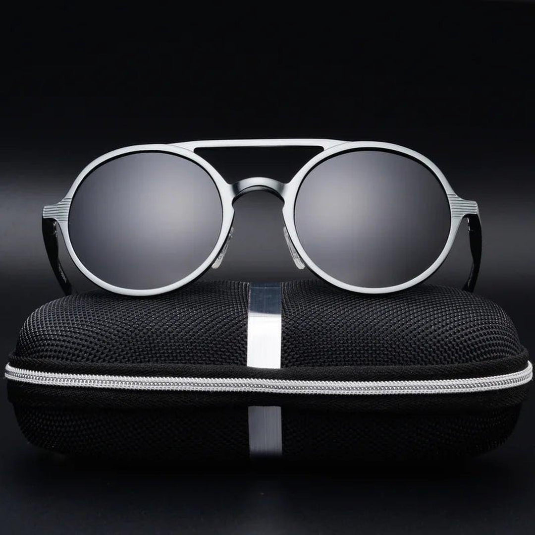 Samuel | Sunglasses Round Aviator Aluminum Frame Polarized UV Protection