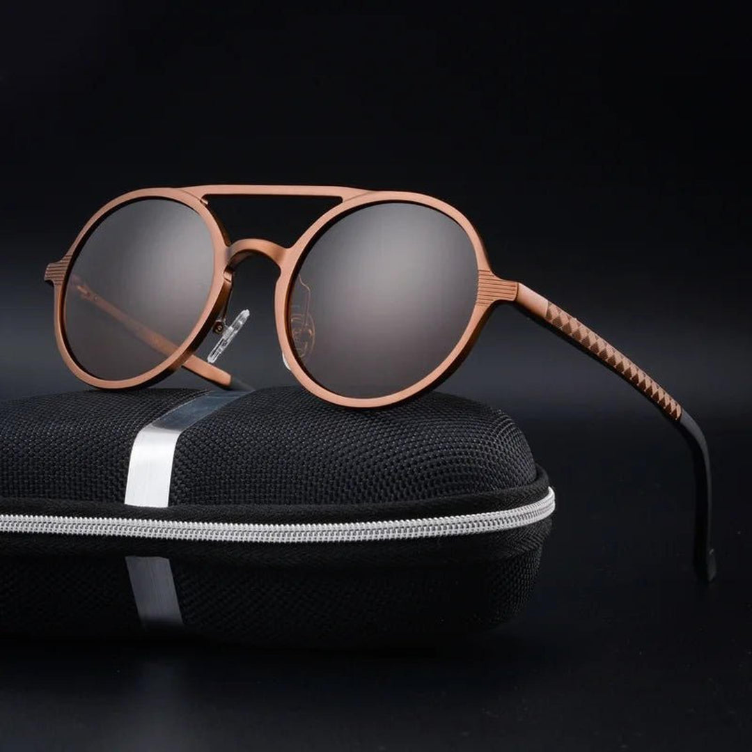 Samuel | Sunglasses Round Aviator Aluminum Frame Polarized UV Protection