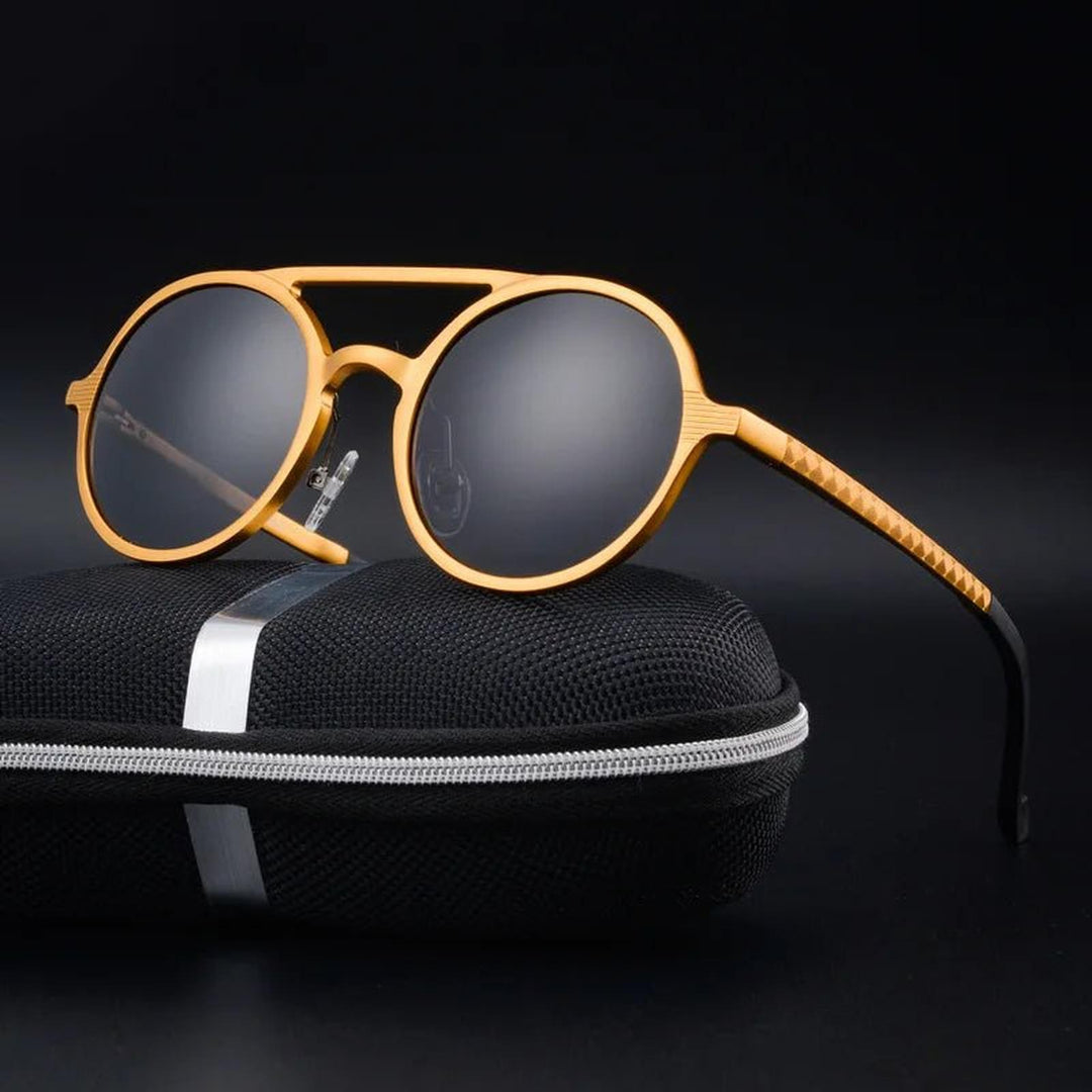 Samuel | Sunglasses Round Aviator Aluminum Frame Polarized UV Protection