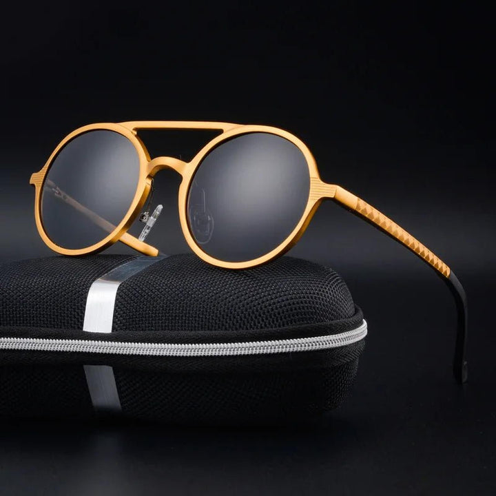 Samuel | Sunglasses Round Aviator Aluminum Frame Polarized UV Protection