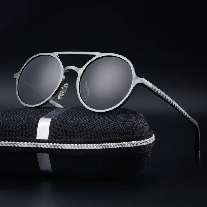 Samuel | Sunglasses Round Aviator Aluminum Frame Polarized UV Protection